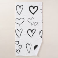 Collection of hand drawn hearts isolated on white 