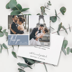 Collection photo bleu Dusty moderne Merci Mariage