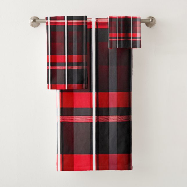 Collection populaire Abstraite rouge noir plaid (En situation)