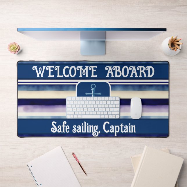 Collection populaire Summer Navy Blue Boat Stripes (Bureau 1)