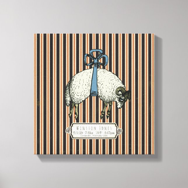 Collection Pretty Bow Sheep™ - Toile enveloppée (Recto)