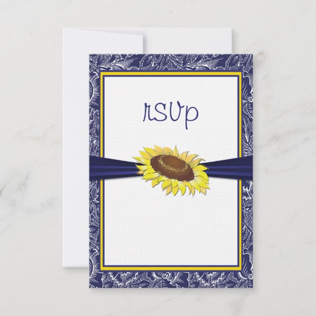 Collection Royal Blue and Yellow Sunflowers RSVP (Devant)