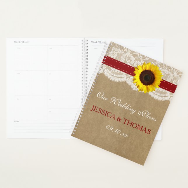 Collection Rustique de Mariages de tournesol Kraft (Devant avec enveloppe)