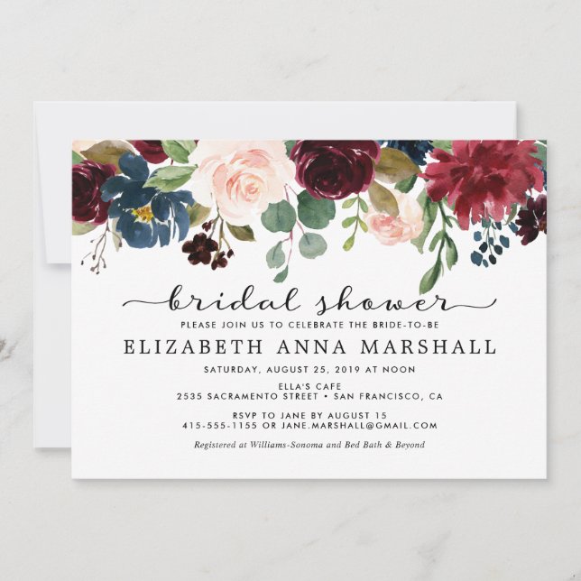 Collection Sienna | Invitation de douche nuptiale (Devant)