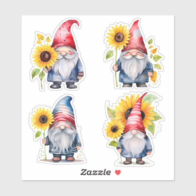 Collection Sticker Gnome & Sunflower (Feuille)