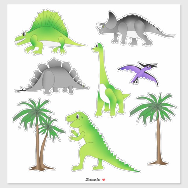 Collection Stickers Dinosaur Land Cute Dino (Feuille)