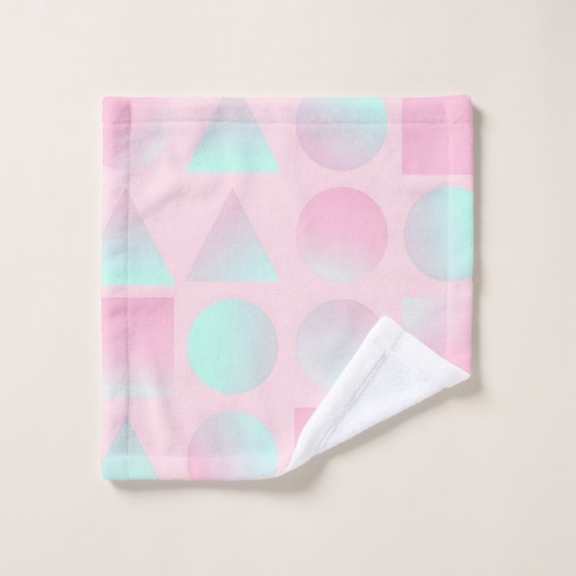 Collection Tendance Abstraite Rose Pâle Menthe (Gant de toilette)