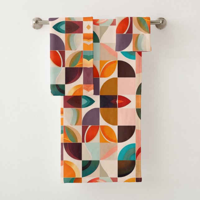 Collection tendance Retro Carrés Abstraits (En situation)