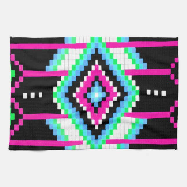 Collection Tribal Serviette de cuisine rose (Horizontal)