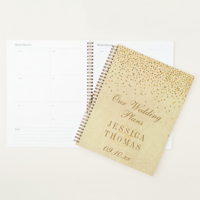 Collection Vintage de Mariage Glam Gold Confetti (Devant avec enveloppe)