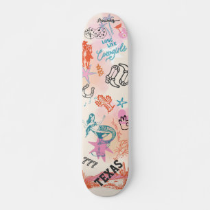 College Skateboard Cowgirl Dorm Room Wall Art