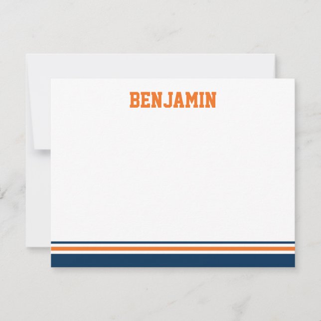 College Stripe Bar Mitzvah Carte de remerciements (Devant)