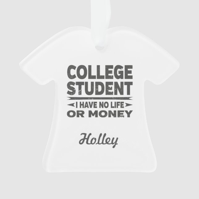 College Student Pas de vie ou d'argent (devant)