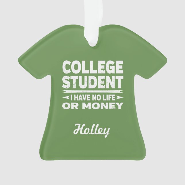 College Student Pas de vie ou d'argent (devant)