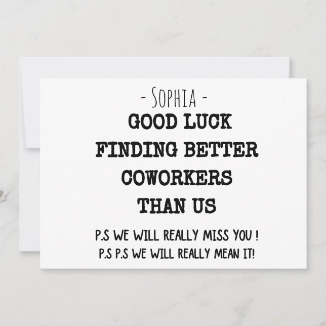 collègue qui part pour les femmes, collègue qui pa (Devant)