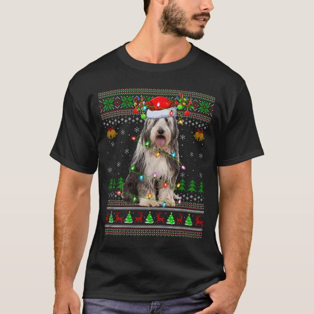 Colley barbu chien Sweat de Noël démodé Fêtes  (Devant)