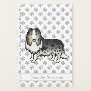 Colley Rough Merle Bleu Chien de Dessin Animé Mign