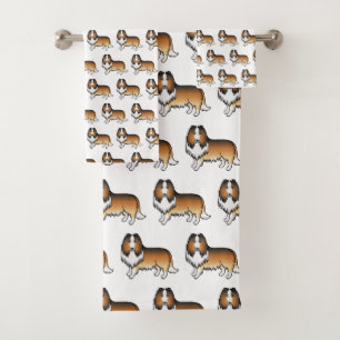Colley Rough Sable Motif Chien Dessin Animé Mignon