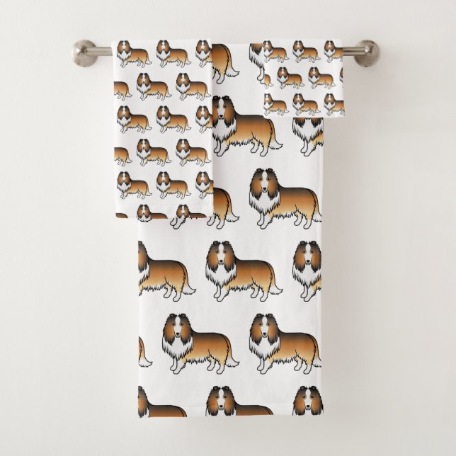 Colley Rough Sable Motif Chien Dessin Animé Mignon (En situation)