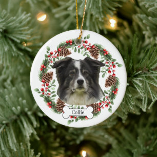 collie dog Personnalisé Animal Ornement