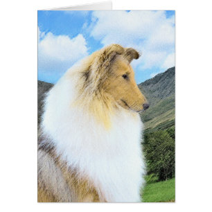 Collie en Montagne (Rough) Peinture - Chien Art