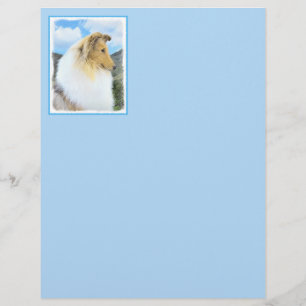 Collie en Montagne (Rough) Peinture - Chien Art