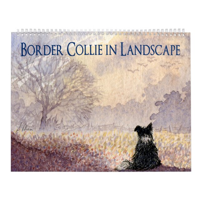 Collie frontière dans le calendrier paysage (Protection)