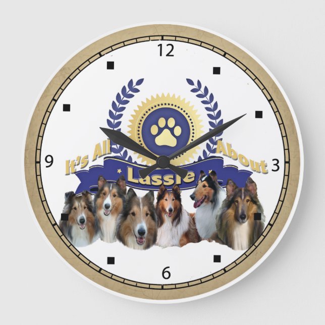 Collie Horloge de Lassie Type Chien (Recto)