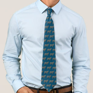 Collie Rough Dog Jaune & Noir Grille Bleu Cravate