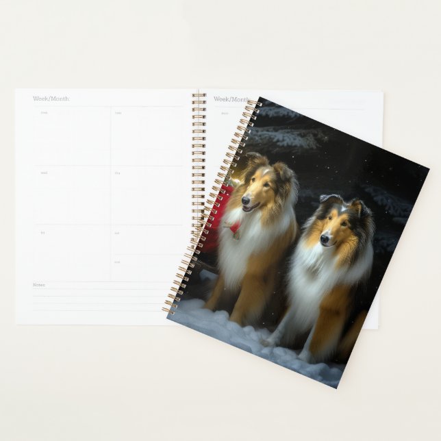 Collie Rough Neigeux Traîneau Décor Noël (Devant avec enveloppe)