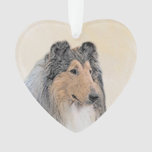 Collie (Rough) Peinture - Cute Original Chien Art (devant)