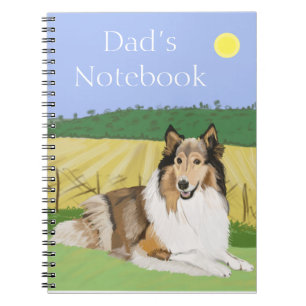 Collie rugueuse avec Carnet de champs