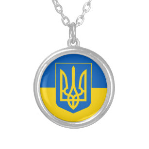 Collier Amour Ukraine & drapeau ukrainien mode / fan de sp