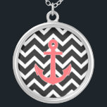 Collier Ancre noire de rose de Chevron<br><div class="desc">Ancre noire de rose de Chevron</div>