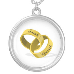 Collier Anneaux de mariage de verrouillage - noms faits