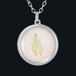 Collier Aquarelle Cactus Simple Southwestern Design<br><div class="desc">Aquarelle Cactus Simple Southwestern Design</div>