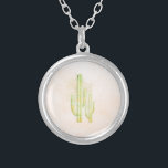 Collier Aquarelle Cactus Simple Southwestern Design<br><div class="desc">Aquarelle Cactus Simple Southwestern Design</div>