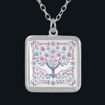 Collier Arbre de vie Nature spirituelle<br><div class="desc">Beau arbre de vie de design dans les couleurs mélangées bleu et rose.</div>