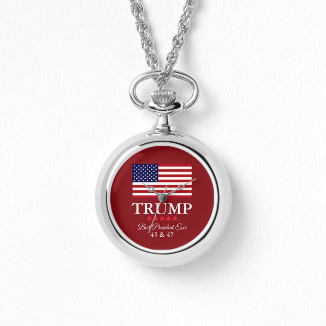 COLLIER ARGENT MONTRE PRÉSIDENT DONALD TRUMP (Recto)