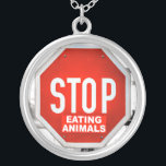 Collier Arrêter de manger Animaux Végétariens Végétariens<br><div class="desc">Arrêtez de manger des animaux Parfait pour les animaux qui aiment Vegan ou végétarien dans votre vie.</div>