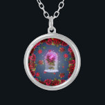 Collier Beauté enchantée de rose rouge magique<br><div class="desc">collier</div>