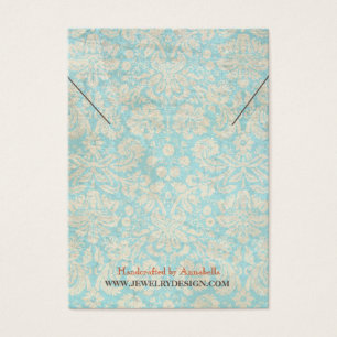 Collier Bijoux Carte d'affichage ・ Damas Turquoise