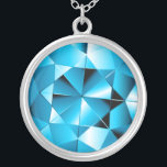 Collier bleu vert d'argent sterling de pierre<br><div class="desc">Bijoux de chaîne d'argent sterling avec pierre-comme le pendentif bleu vert</div>