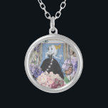Collier Blue Elegant Femme Floral Fancy Gown<br><div class="desc">Un riche thème de l'époque victorienne,  un collage qui comprend l'illustration de mode de George Barbier des années 1920,  et collationné avec des images victoriennes comprenant des fleurs,  des papillons,  la tour Eiffel et un arrière - plan William Morris.</div>