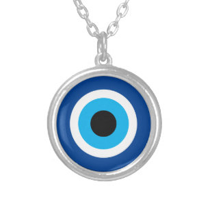 Collier Blue Mati charme rond Evil Eye talisman
