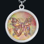 Collier BOUTEILLE EN ÉPARGNES, jaune brun rouge<br><div class="desc">Papillon élégant et coloré. Peinture avec feuille d'or et d'argent.</div>