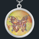 Collier BOUTEILLE EN ÉPARGNES, jaune brun rouge<br><div class="desc">Papillon élégant et coloré. Peinture avec feuille d'or et d'argent.</div>