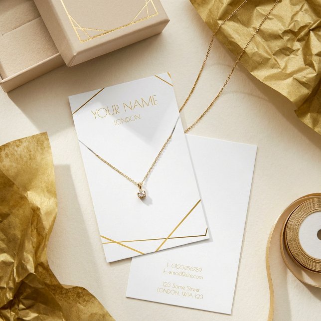 Collier, bracelet or carte d'affichage géométrique (Necklace, bracelet gold geometric display card.)
