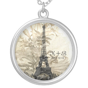 Collier Cadeau vintage d'amour de Tour Eiffel de Flora