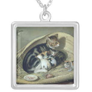 Collier Chat avec ses chatons dans un panier, 1797